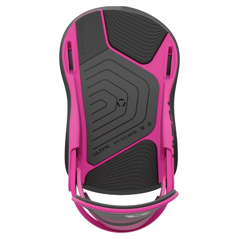 Hot Pink Union Ultra Snowboard Bindings - Womens Birdseye View