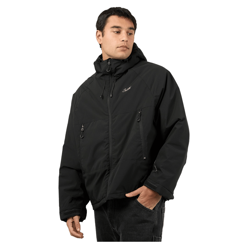 Front view of the St Goliath Canyon Jacket in Black colourway, men's model