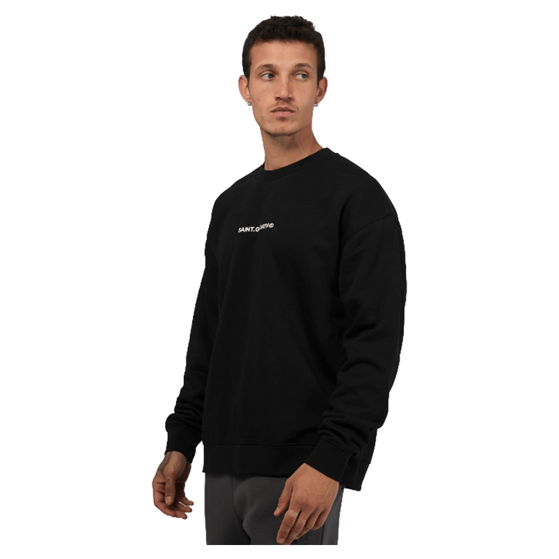 Front view of the St Goliath ID Crew in Black colourway, men's model