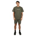 Full-body view of the St Goliath Sensor Tee in Khaki colourway, men's model