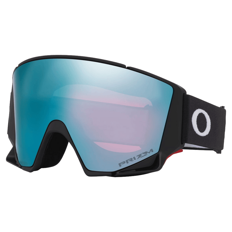 Main view of the Oakley Flow Scape XM Goggles in Matte Black, Prizm Sapphire and Iced lens, unisex model
