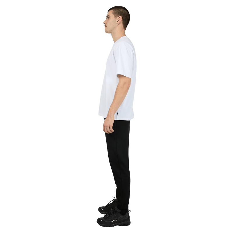 Full-body side view of the St Goliath ID Sweatpants in Black colourway, men's model