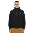 Front view of the Armada Kenlem Fleece Popover in Black colourway, unisex's model