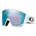 Main view of the Oakley Flow Scape XM Goggles in Matte White, Prizm Sapphire and Iced lens, unisex model