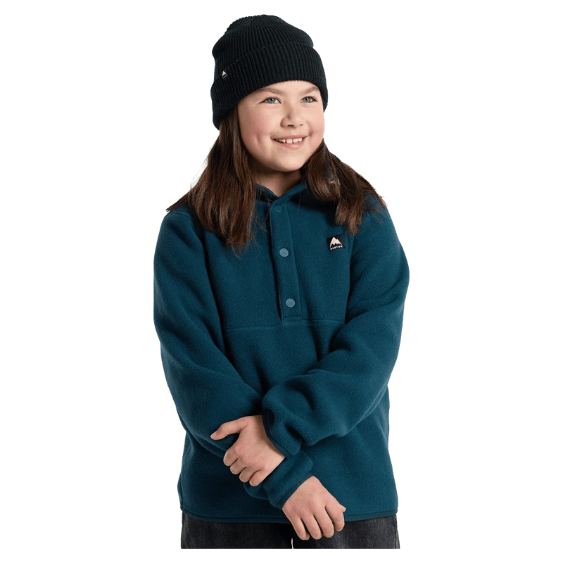 Front view of the Burton Cinder Anorak in Deep Emerald colourway, kids's model