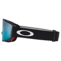 Side view of the Oakley Flow Scape XM Goggles in Matte Black, Prizm Sapphire and Iced lens, unisex model