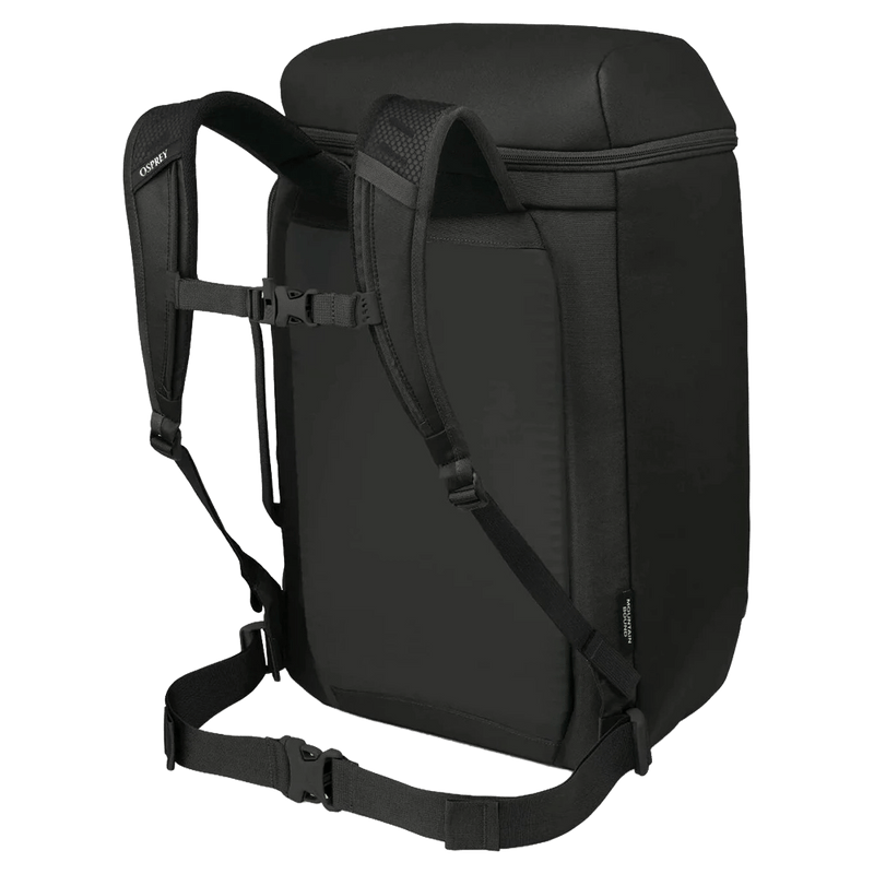 Back view of the OSPREY Mountain Bound Boot Pack Black Bags, 26/27 Unisex's model