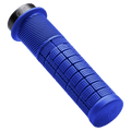Main view of the One Up Thick Bike Grips in Blue colourway, unisex model