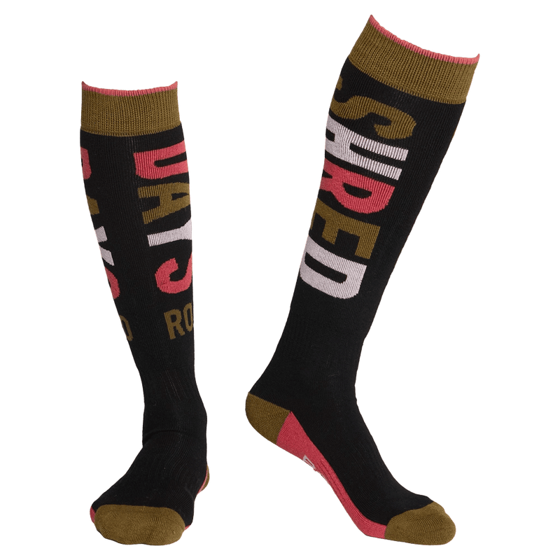 View of womens Rojo Shred Days Sock - in True black