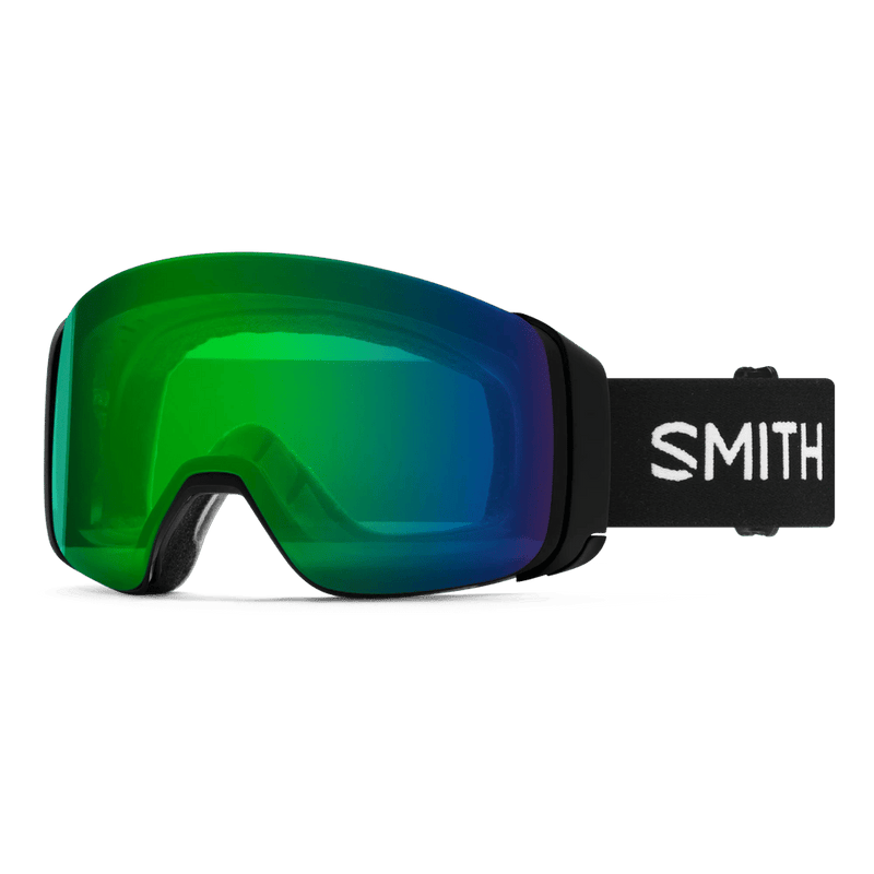 Main view of the Smith 4D MAG Goggles in Black, Everyday Green Mirror lens, unisex model