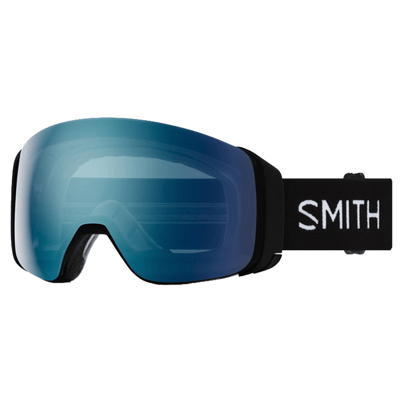 Main view of the Smith 4D MAG Goggles in Black, Everyday Blue Mirror lens, unisex model