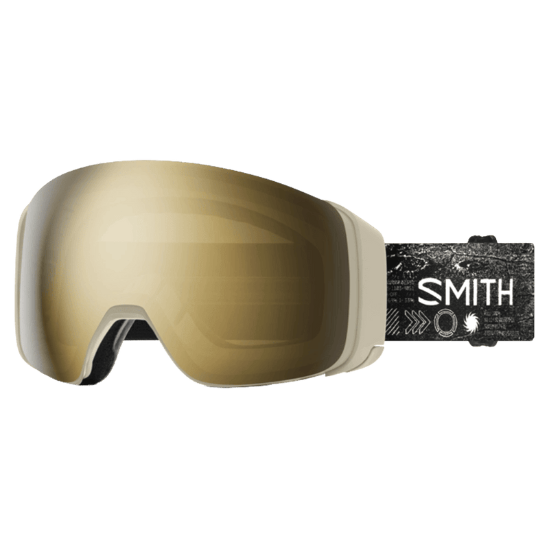 Main view of the Smith 4D MAG Goggles in Chalk Space Invader, Sun Black lens, unisex model