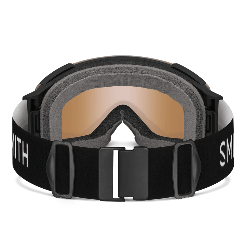 Back view of the Smith I/O Mag AF Goggles in Black, Photochromic Blue lens, unisex model