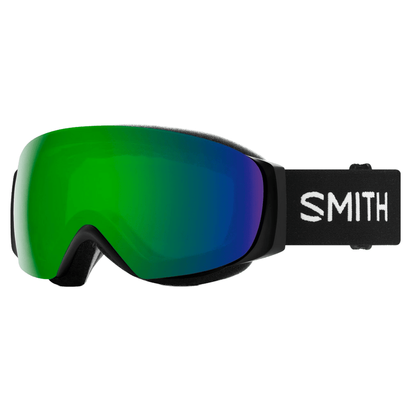 Main view of the Smith IO Mag S Goggles in Black, ChromaPop Everyday Green Mirror lens, unisex model