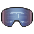Front view of the Smith Preview Goggles in Black, ChromaPop Storm Blue Sensor Mirror lens, unisex model