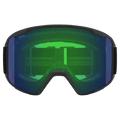 Front view of the Smith Preview Goggles in Black, ChromaPop Everyday Green Mirror lens, unisex model
