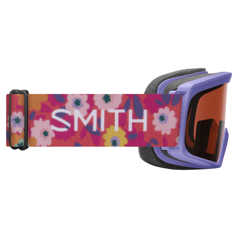 Side view of the Smith Rascal Goggles in Futura Flower Power, RC36 lens, kids model