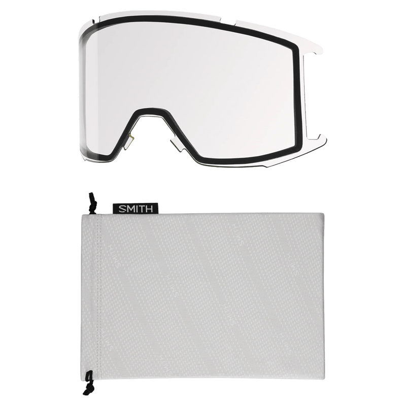 Spare lens view of the Smith Squad Low Bridge Goggles in Cactus Zine, ChromaPop Sun Black Gold Mirror lens, unisex model