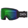Main view of the Smith Squad S Goggles in Black, ChromaPop Everyday Green Mirror lens, unisex model