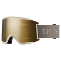Main view of the Smith Squad XL Goggles in Chalk, ChromaPop Sun Black Gold Mirror lens, unisex model