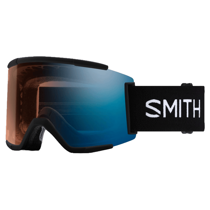 Main view of the Smith Squad XL Low Bridge Goggles, black frame.