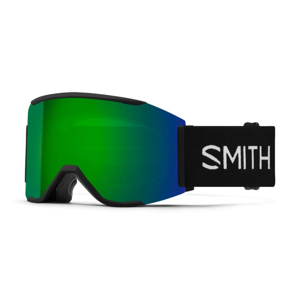 Smith Squad Mag snow goggles in black with ChromaPop Everyday Green Mirror lens and magnetic lens change system