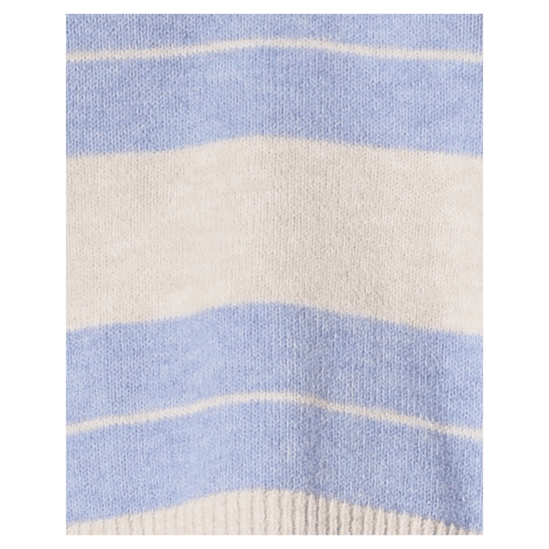 Fabric view of the Sofia Stripe Polo in colour Soft Blue