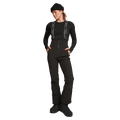 Front view of women wearing theRojo Softshell High Rise Ski Pants - Womens in colour True Black