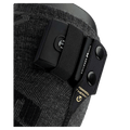 Dark grey knee-high heated sock with textured patterns and two black Therm-ic S-Pack 1400 battery packs.