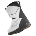 White and black Thirtytwo Lashed Double BOA snowboard boot showing side profile, branding, and textured rubber sole.