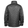 Black Thirtytwo Reststop Puff Jacket featuring a honeycomb quilted pattern, stand-up collar, and zip chest pocket.