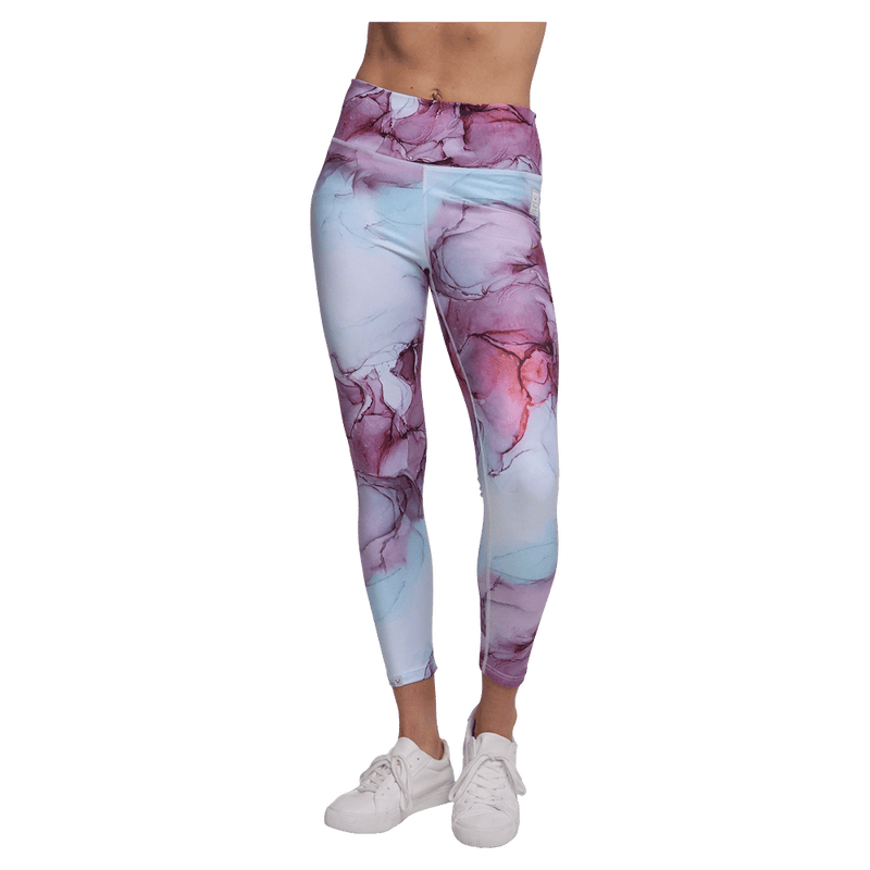 Front view of women in Rojo Tranquility Park 7/8 Pants - Women Rosewater