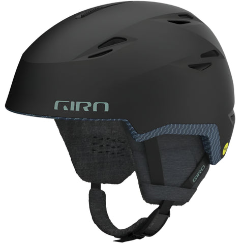 Giro Envi snow Helmet in Black Sequence featuring Spherical Mips, BOA fit system, adjustable vents and a magnetic buckle