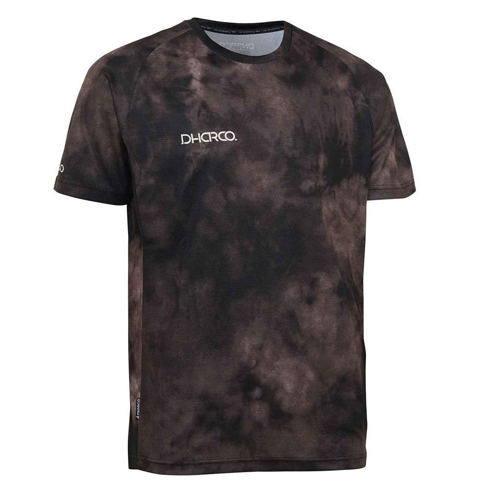 Men's brown tie dye short sleeve mtb jersey.