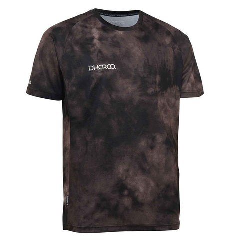 Men's brown tie dye short sleeve mtb jersey.