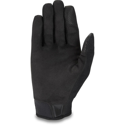 Men's black bike glove with black fabric palm.