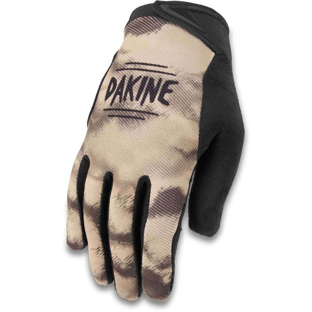Men's bike glove in brown and tan camo print.