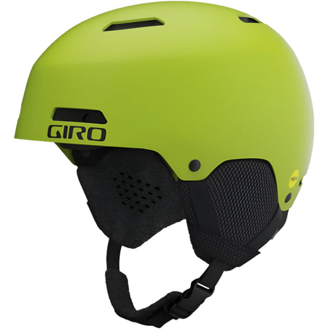 Giro Crue Jr snow Helmet for kids, in Ano Lime featuring Mips and a dial-fit system