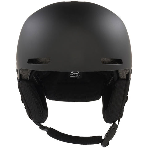 Front view of Oakley Mod 1 Pro snow Helmet in Blackout featuring Mip protection, BOA fit system and magnetic fidlock