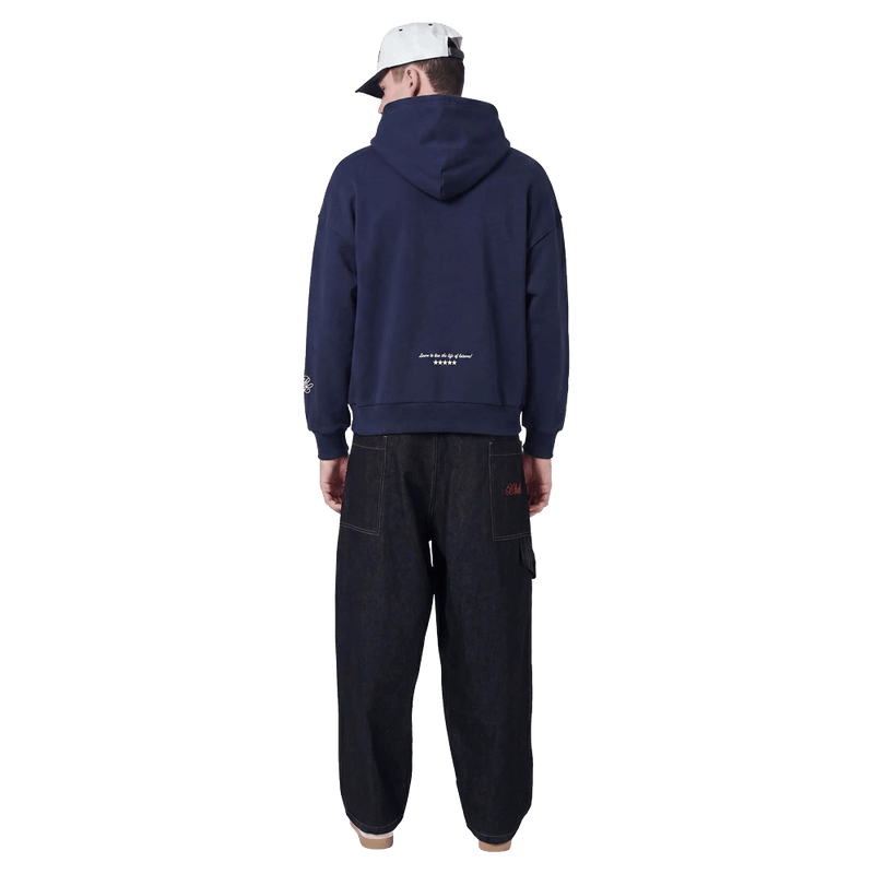 Back view of Barney Cools Scribe Hood in colour Navy.