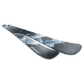 Top view of the Nordica 2027 Enforcer 89 Ski, featuring a spliced graphic design in black, grey, and blue.