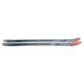 Side view of Nordica 2027 Santa Ana 97 Ski for Women with salmon, turquoise, and navy topsheet.
