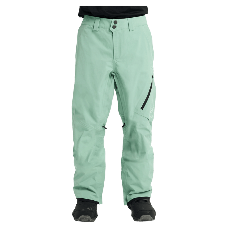 Front view of a man wearing the Burton AK Cyclic Gore-Tex 2L Snowboard Pants in Sage Green