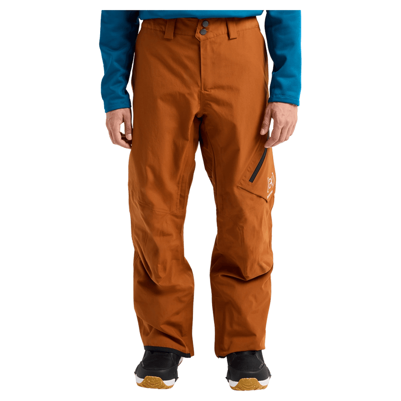 Front view of a man wearing the Burton AK Cyclic Gore-Tex 2L Snowboard Pants in Chestnut Brown