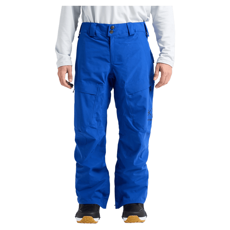 Front cropped view of a man wearing the  Burton AK Swash Gore-Tex 2L Snowboard Pants in jake blue
