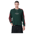Front view of Barney Cools BB14 LS Tee in  colour Forest.