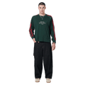 Front view of Barney Cools BB14 LS Tee in  colour Forest.