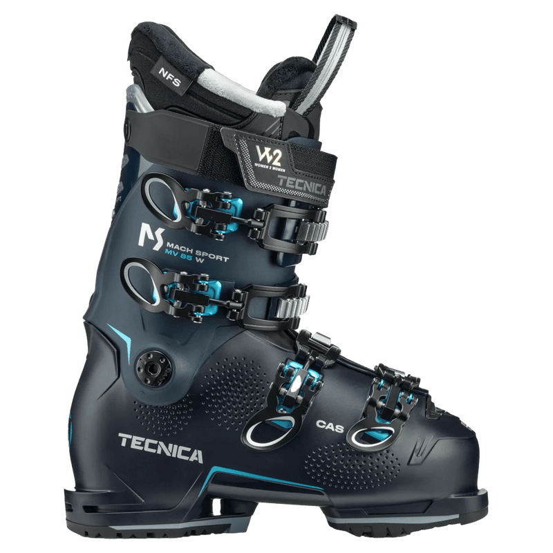 Outer side view of the Tecnica Mach Sport 85 MV GW Ski Boot - Womens