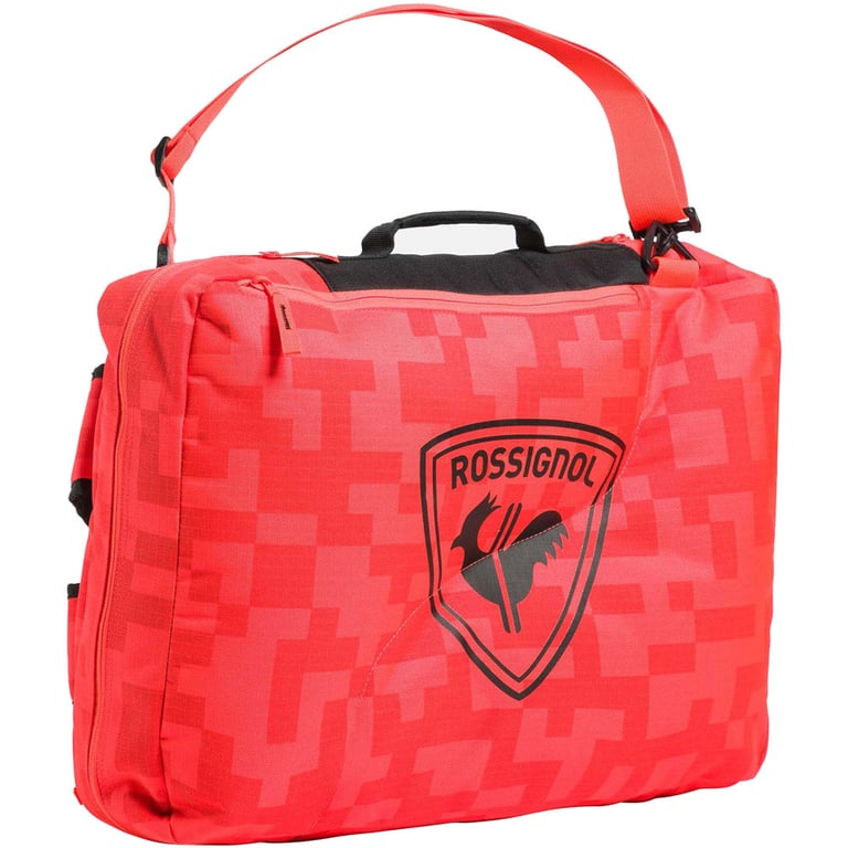 Side view of the Rossignol Hero Dual Boot Bag Bag in Hot Red colourway, unisex's model