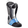 Salomon S/Pro Supra Dual Boa 130 ski boot liner in black and grey with a blue Exowrap strap and white tongue.